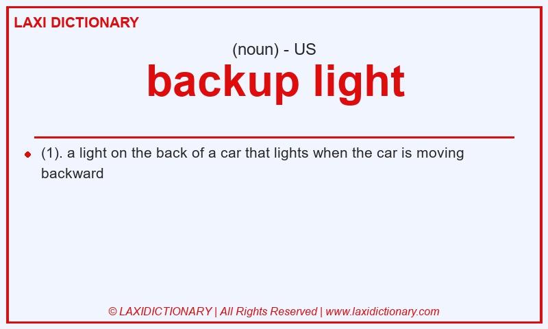 Definition backup light in American English