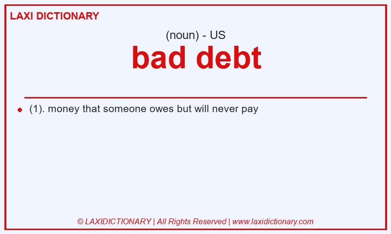 Definition bad debt in American English