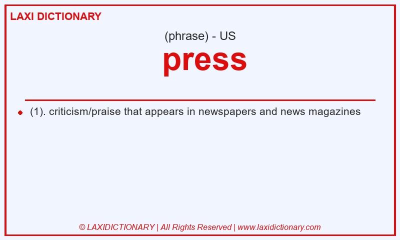 Definition press in American English