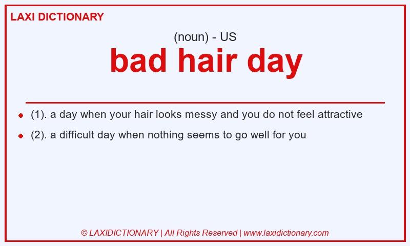 Definition bad hair day in American English