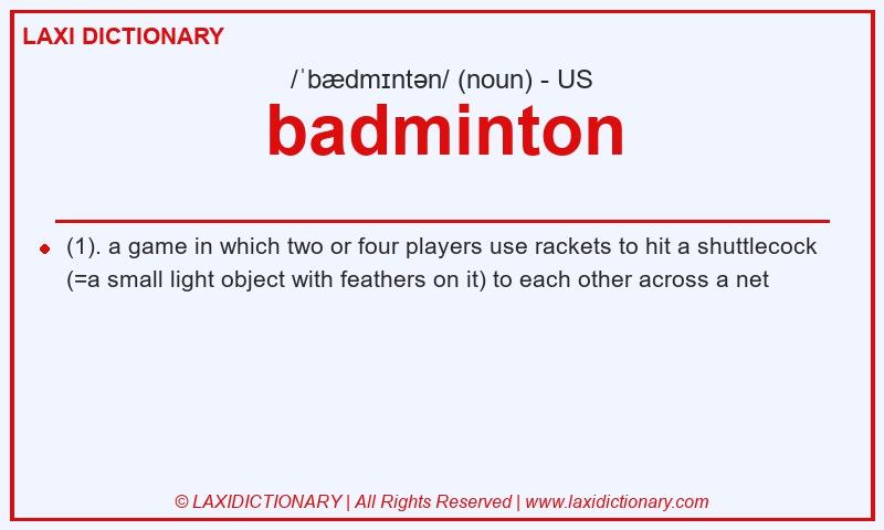 Definition badminton in American English