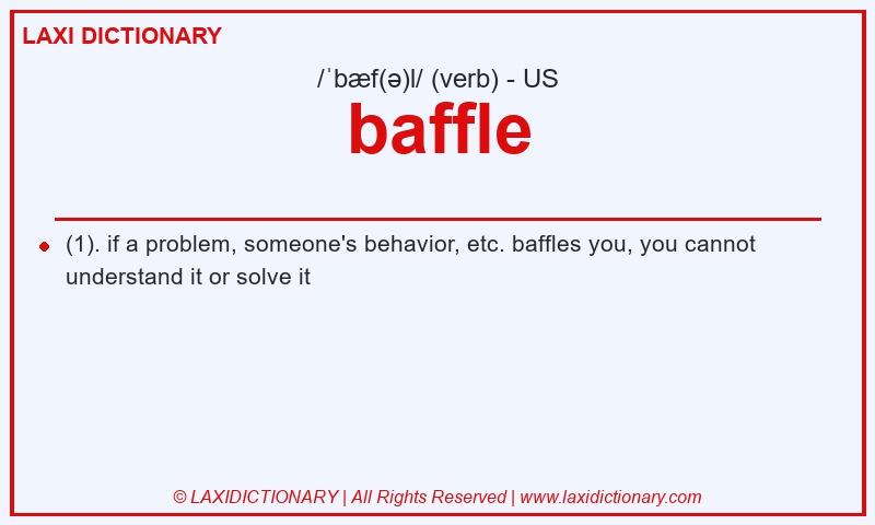 Definition baffle in American English