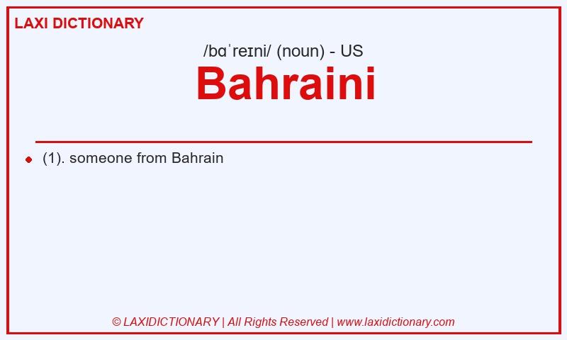 Definition Bahraini in American English