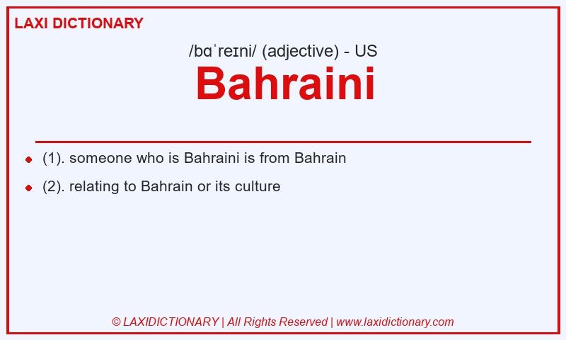 Definition Bahraini in American English