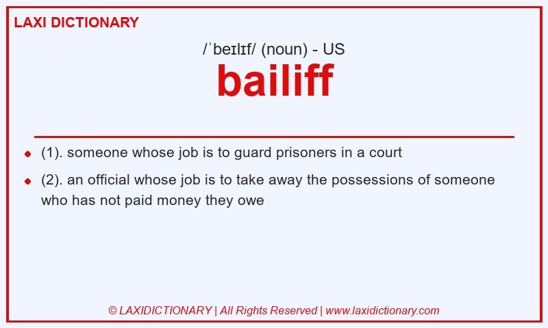 Definition bailiff in American English