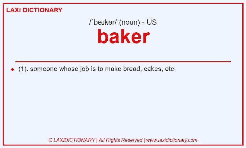 Definition baker in American English