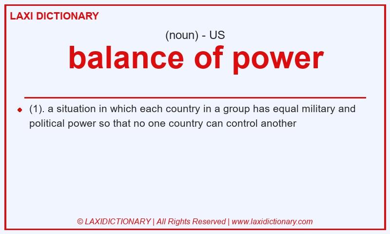 Definition balance of power in American English