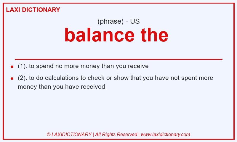 Definition balance the in American English