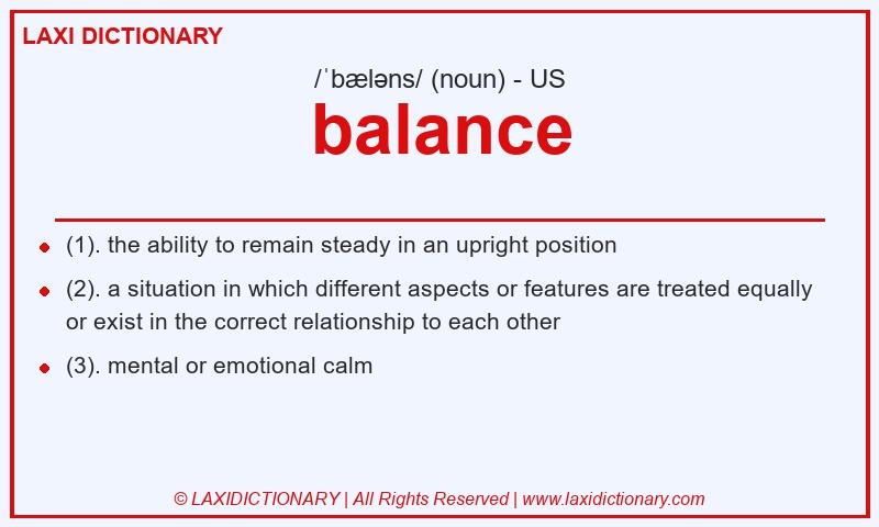 Definition balance in American English