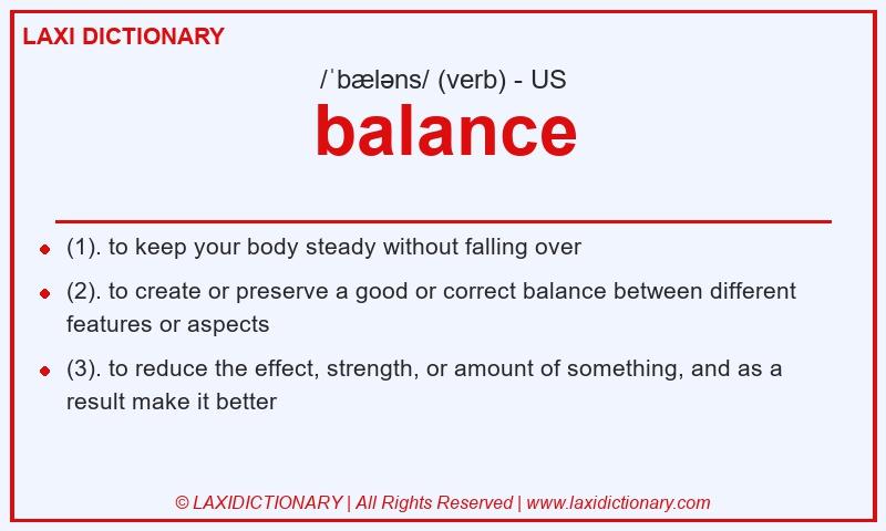 Definition balance in American English