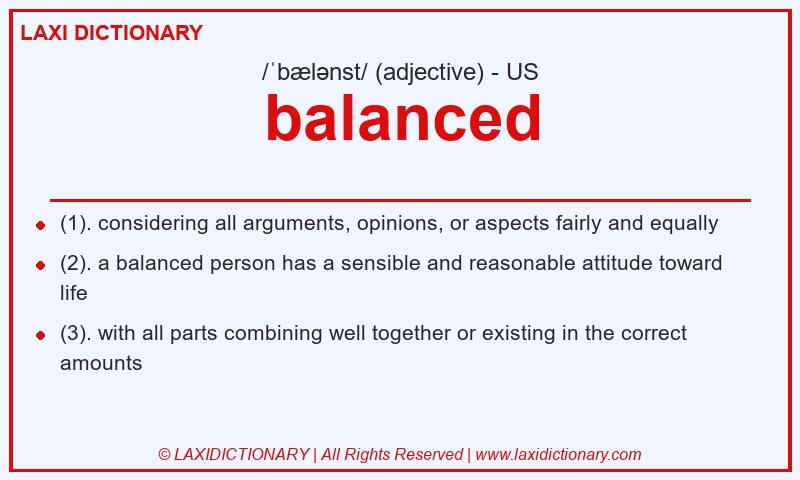 Definition balanced in American English