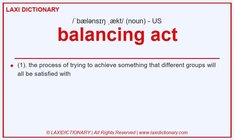 Definition balancing act in American English