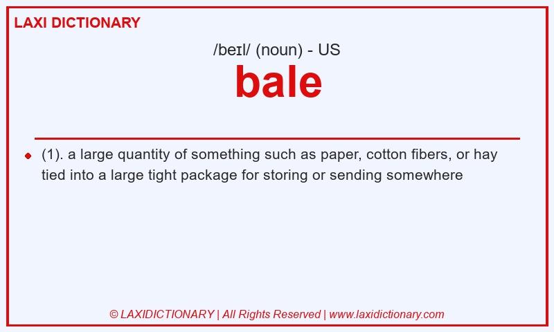 Definition bale in American English