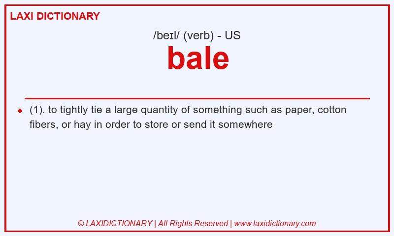 Definition bale in American English