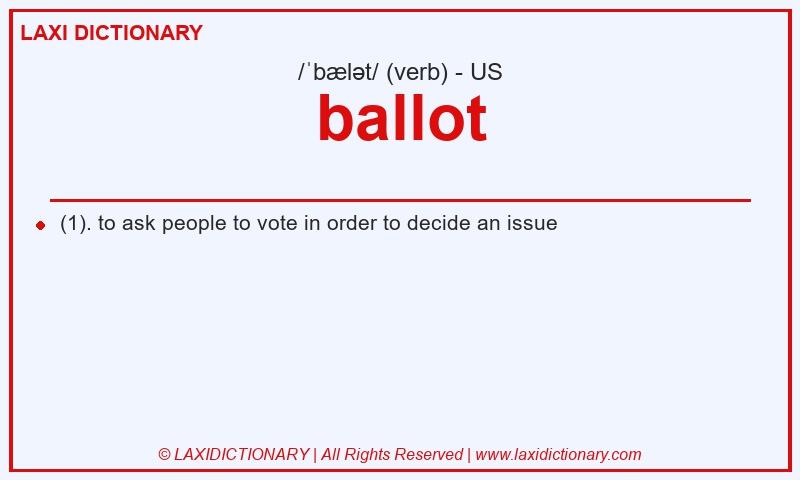 Definition ballot in American English