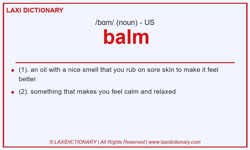 Definition balm in American English