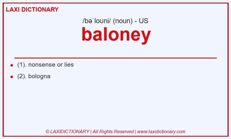 Definition baloney in American English