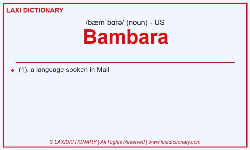 Definition Bambara in American English