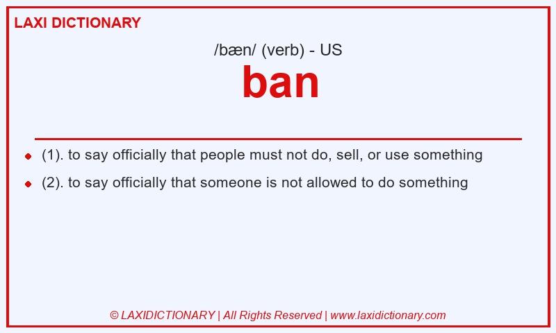 Definition ban in American English