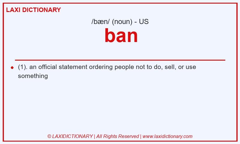 Definition ban in American English