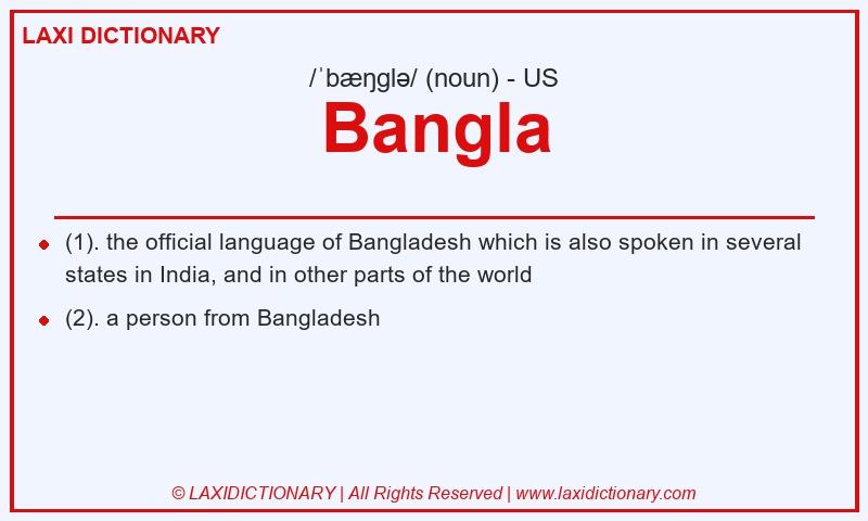Definition Bangla in American English