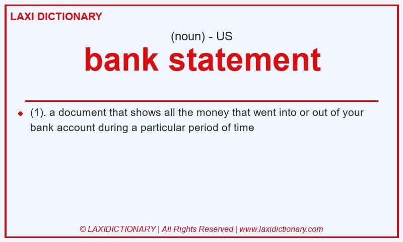 Definition bank statement in American English