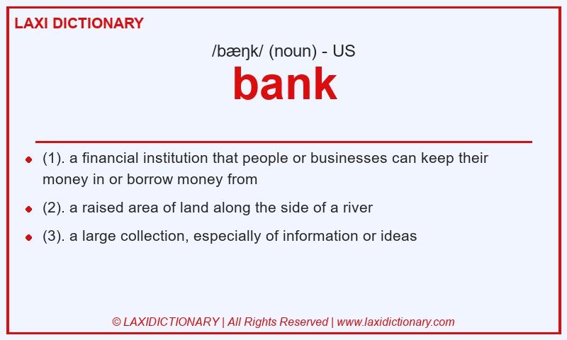Definition bank in American English