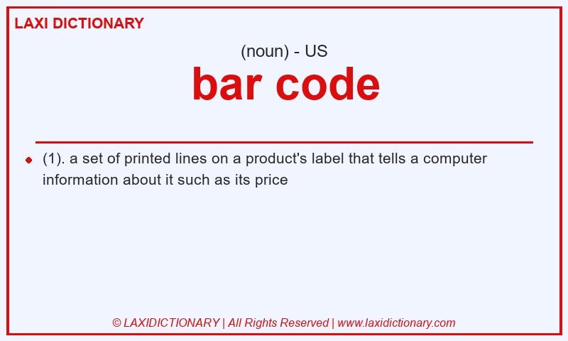 Definition bar code in American English