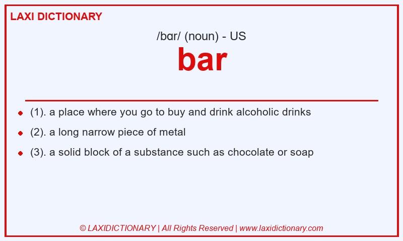 Definition bar in American English