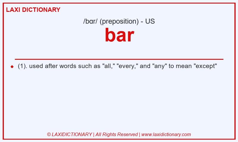Definition bar in American English