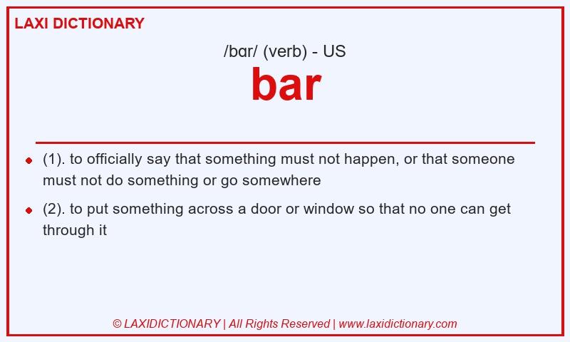 Definition bar in American English