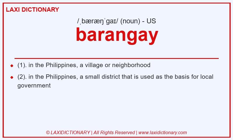 Definition barangay in American English