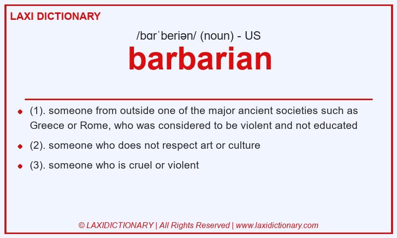 Definition barbarian in American English