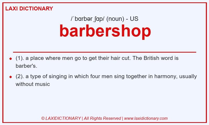 Definition barbershop in American English
