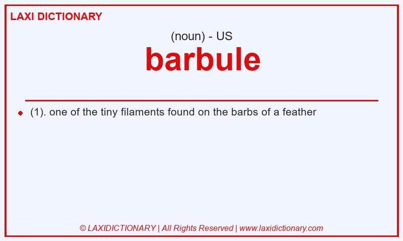 Definition barbule in American English