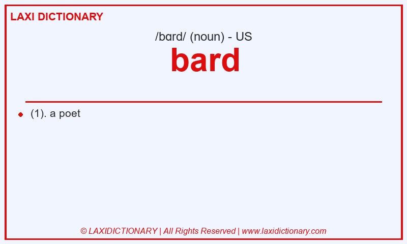 Definition bard in American English