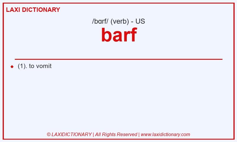 Definition barf in American English