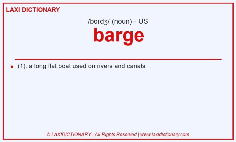 Definition barge in American English