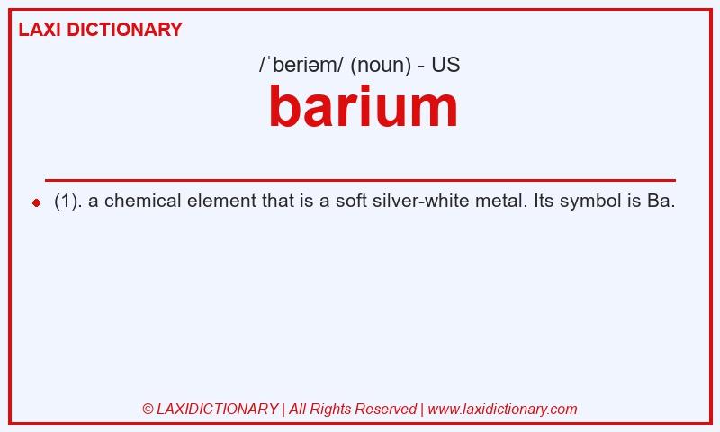 Definition barium in American English