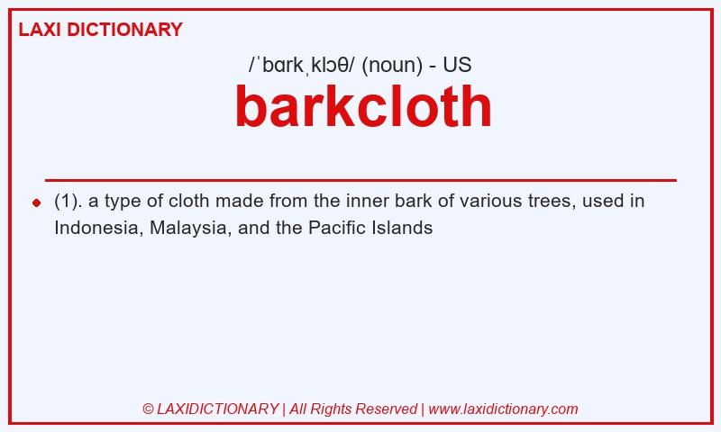 Definition barkcloth in American English