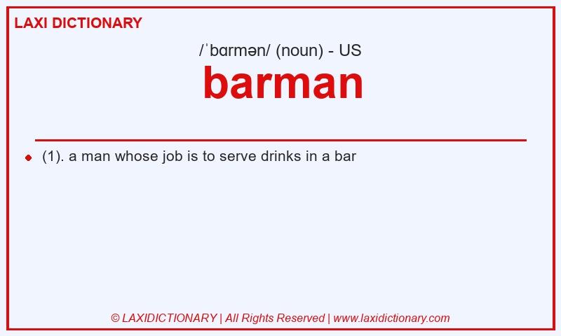 Definition barman in American English