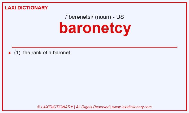 Definition baronetcy in American English