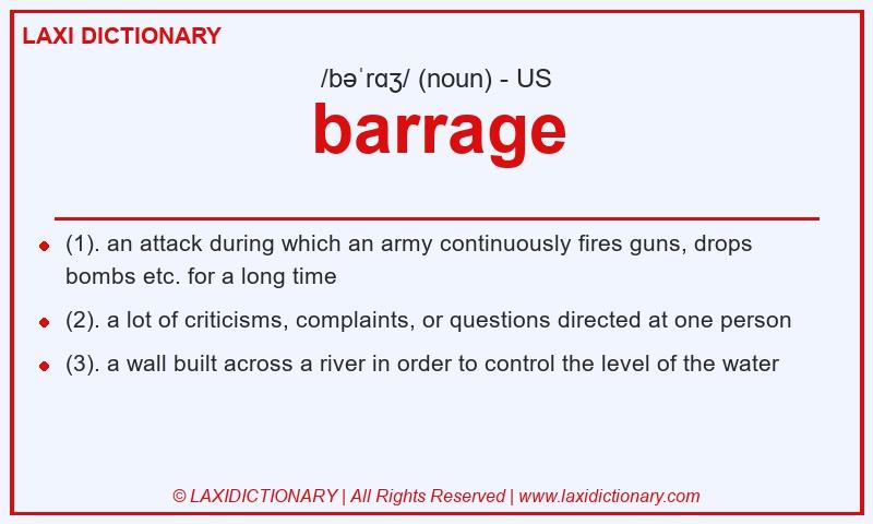 Definition barrage in American English