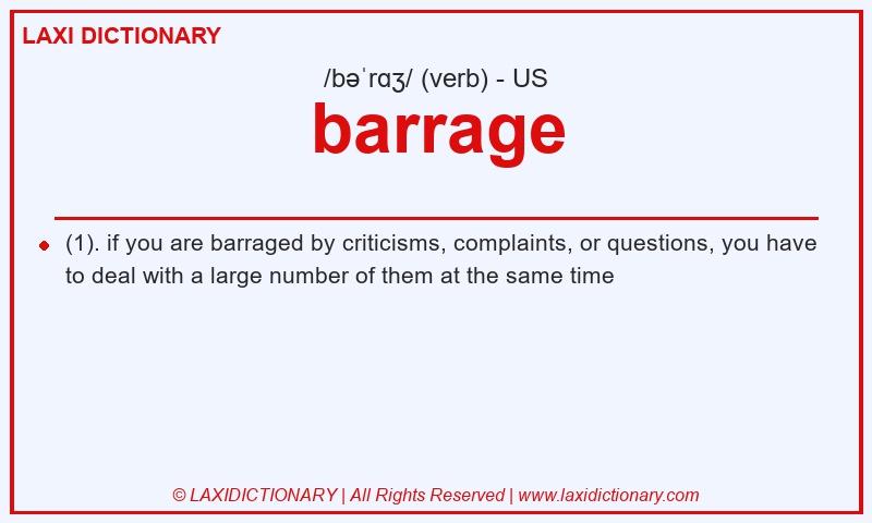 Definition barrage in American English