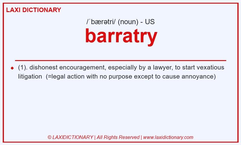 Definition barratry in American English