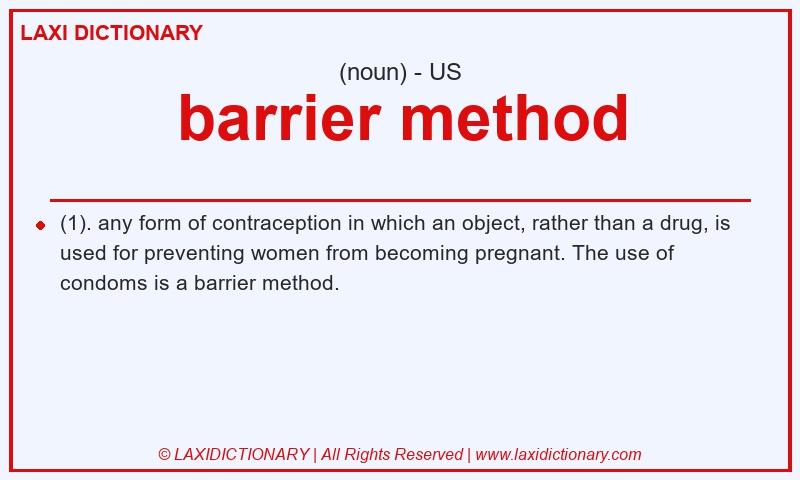 Definition barrier method in American English