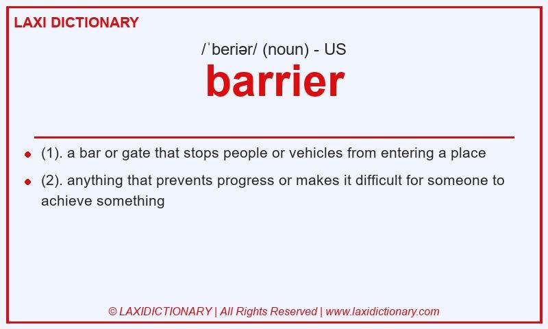 Definition barrier in American English