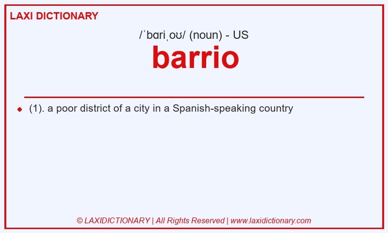 Definition barrio in American English
