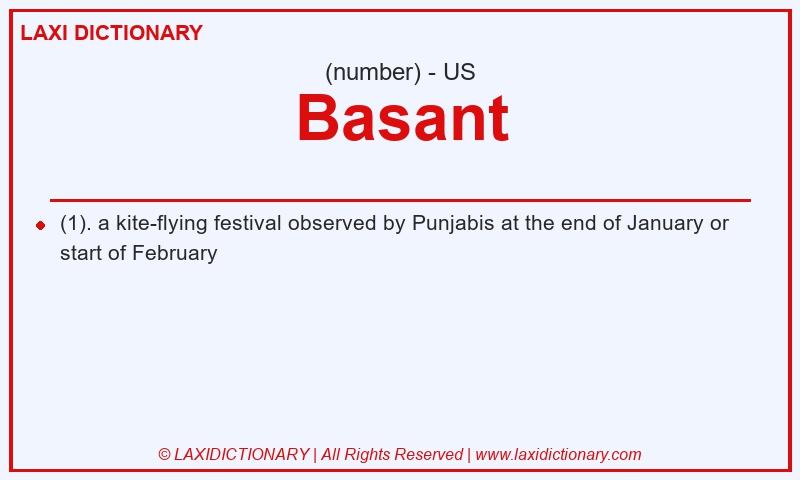 Definition Basant in American English