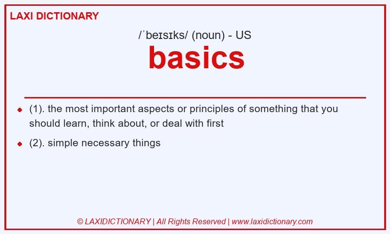 Definition basics in American English